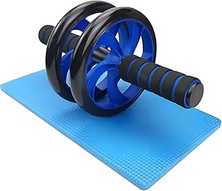 Abdominal Roller Wheels Ab Trainer with Knee Pad Core Workout Exercise Muscle Fitness Equipment Men Women for Home Office ...