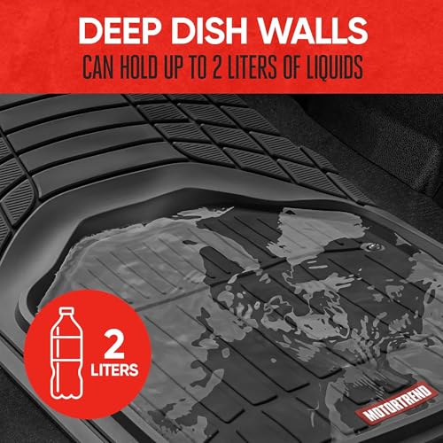 Motor Trend 943-BK FlexTough Defender Car Floor Mats -Next Generation Deep Dish Heavy Duty Contour Liners for Car SUV Truc...