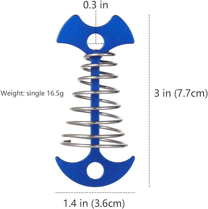 Fishbone Deck Anchor Pegs with Carabiners, Aluminium Deck Tent Stakes with Spring Buckle Aluminium Deck Windproof Tent Stakes for Outdoor Camping Hiking (10Pcs Black)
