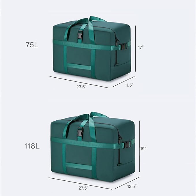 Extra Large Storage Bags Duffle Bags Tote for Moving, Storage, Camping and Travel (Black, 75L)
