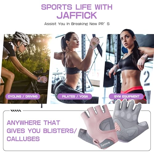 Jaffick Workout Gloves for Women Lightweight | Breathable Fitness Gloves with Non-Slip Grip for Gym, Weightlifting, Cyclin...