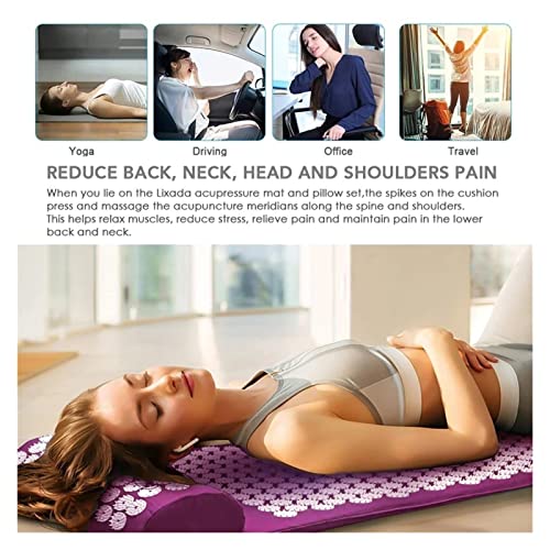 SHUOCONG Upgrade Long Nonslip Acupressure Cushion Sensi Massage Mat Kuznetsov's applicator Relieve Back Pain Foot Massager...