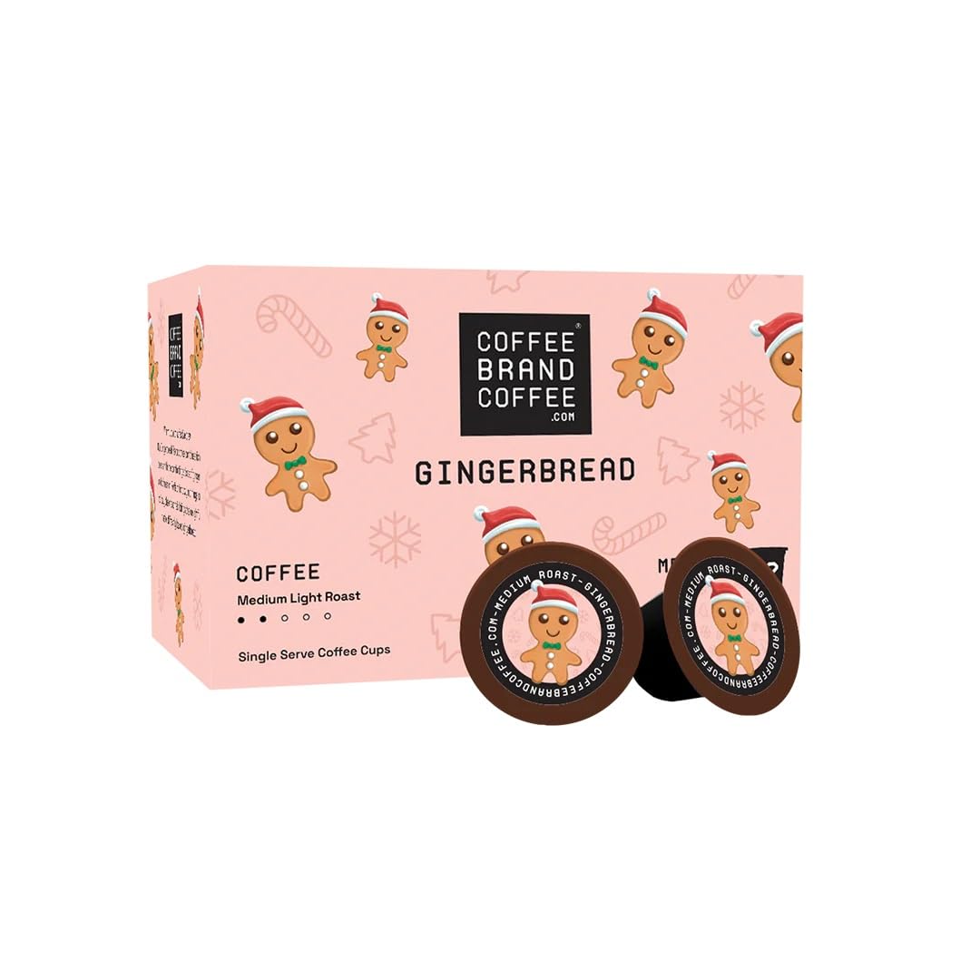 Coffee Brand Coffee Gingerbread Flavored Coffee Kcups Sweetness of Freshly Baked | Medium Light Roast Features Cinnamon Nutmeg and Molasses | 12 Pack
