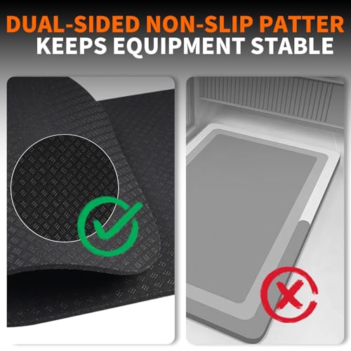 Stepwaver 2 Pack Double Non-Slip Workout Mat for Ellipse Leg Exerciser, 23.6" × 11.8" 0.2" Thick Ellipse Machine Mat, Exer...