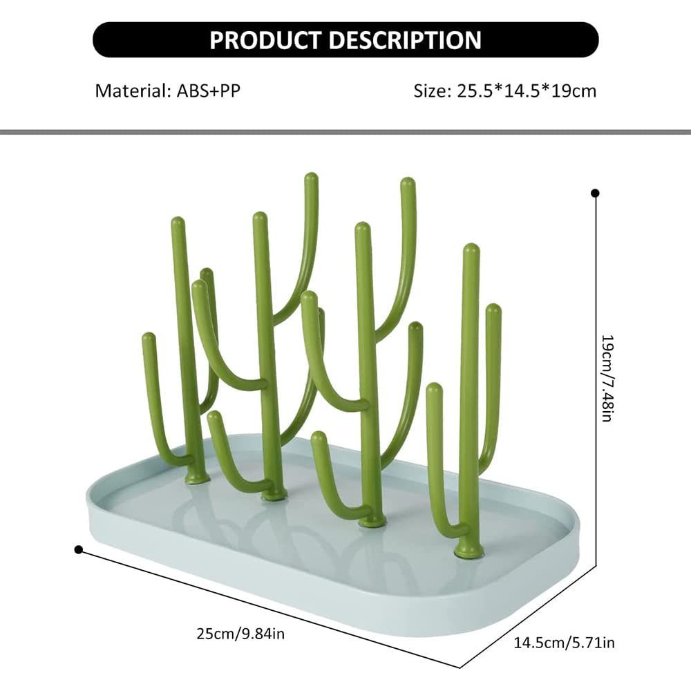 SHxxyljh Baby Essentials,Bottle Drying Rack,Baby Bottle Drying Rack,Drying Rack for Kitchen Counter,Detachable Bottle Dryer Holder with Base.for Nipples,Cups,Pump Parts and Accessories(Green)