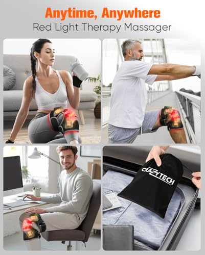 3D Red Light Therapy Vibration Massage Knee Brace - FSA Eligible HSA 5000mAh Cordless Knee Massager with 4 Vibration Area...