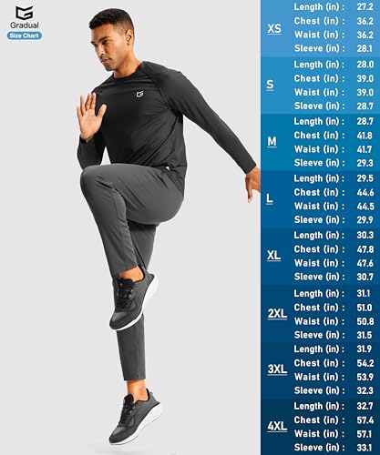 G Gradual Men's Thermal Shirts Long Sleeve Athletic Workout T-Shirts Crewneck Fleece Lind Base Layer for Men Cold Weather