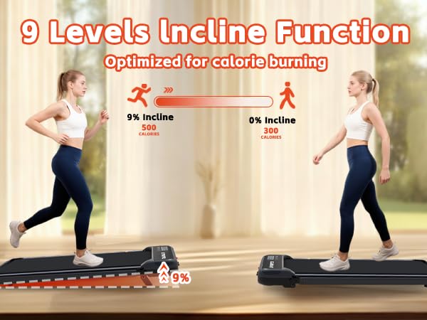 3 in 1 Under Desk Treadmill with Incline, Compact Electric Foldable Walking Pad Treadmill, 2.5HP Mini Workout Equipment wi...