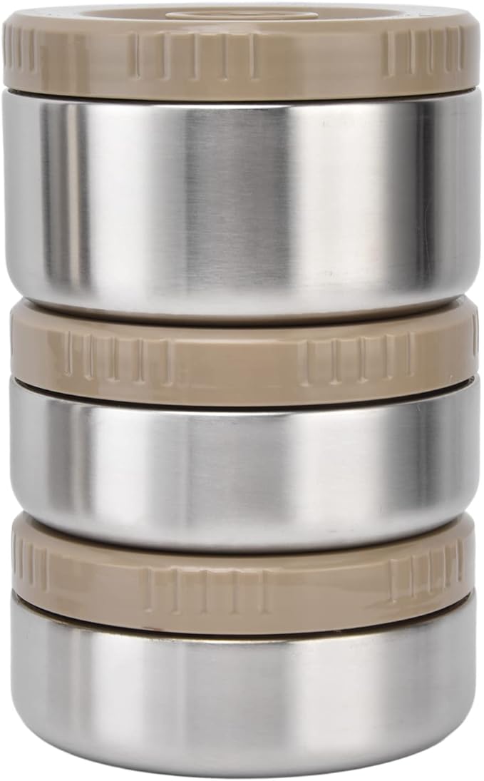 Yosoo for Hot food Wide Mouth Lunch Box, 2000ml 3-Layer Stackable Insulated Food Container Reusable Leak Proof Soup Food Jar for Warm/Cool Food Daily Office Travel Picnic Outdoor Meals(Silver)