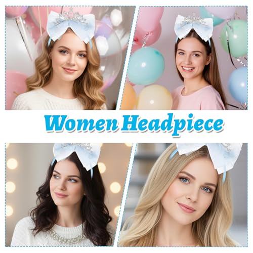 Ymapinc Toddler Princess Crowns, Tiara Crown Headband Birthday with Cute Tulle Bow Fairy Crown Women Hair Accessory