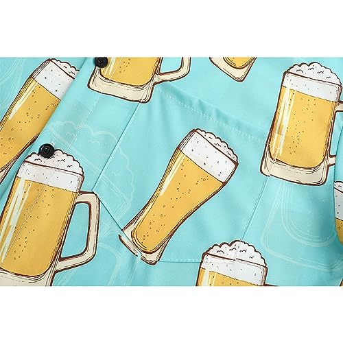 Spanoous Mens Hawaiian Shirts and Shorts Set Funny Hawaiian Shirts for Men Beach Outfits Sets with Bucket Hats