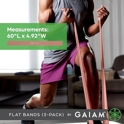 Gaiam Restore Strength and Flexibility Resistance Band Kit Set - 3 Levels of Resistance - Strength Training Workout Bands ...