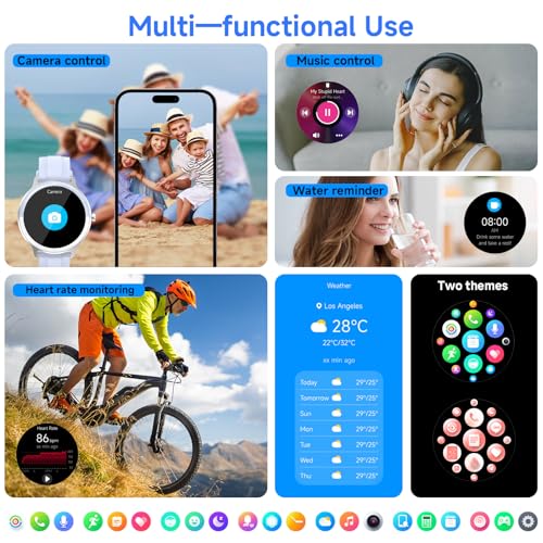 PROTKPETS Smart Watches for Women Men 1.27" HD Fitness Tracker with Heart Rate/Sleep/Step/SpO2 Monitor, IP68 Waterproof Wa...
