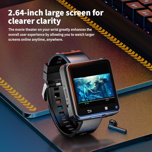 LOKMAT 4G Smart Watch Phone Call, 4GB+64GB Android 11 CPU MTK6761 Smartwatch, 2.64" Large Screen Gaming Watch 1200mAh Typ...