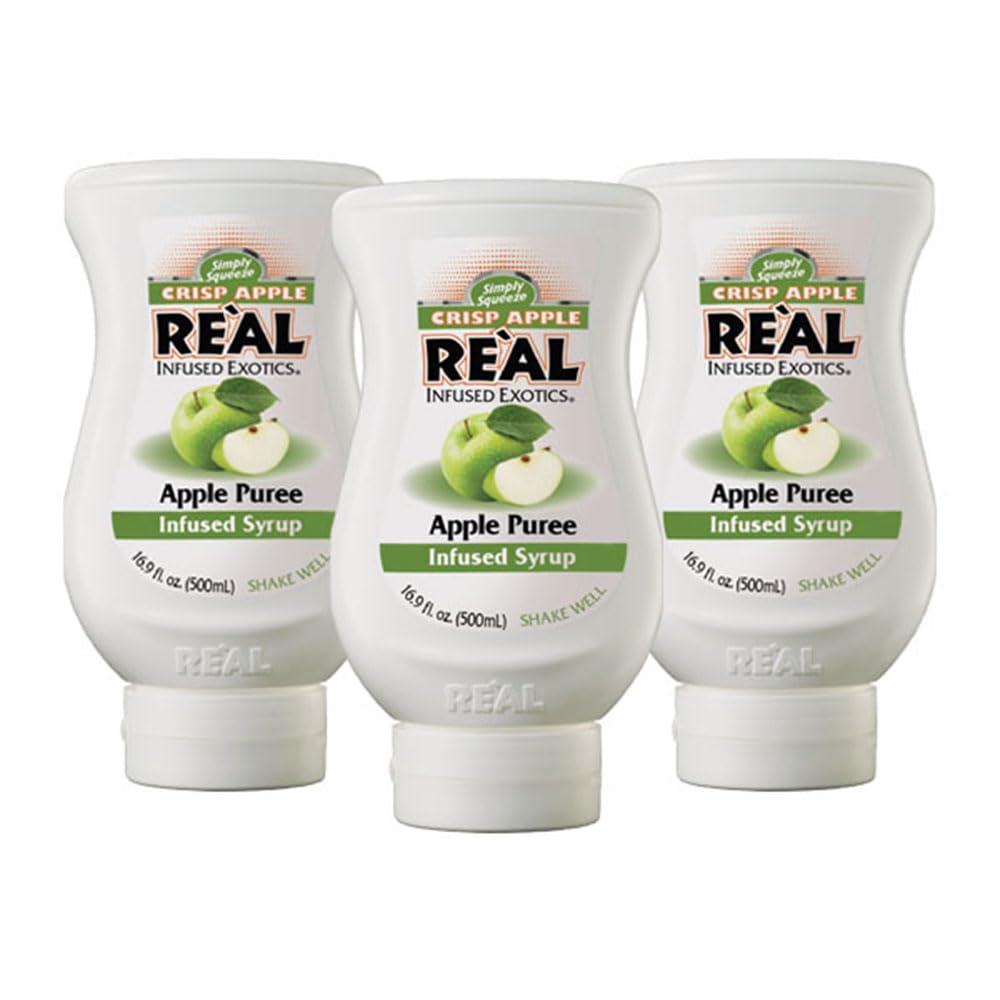Crisp Apple Rel Infused Exotics Apple Puree Infused Syrup 16.9 FL OZ Squeezable Bottle (Pack of 3)