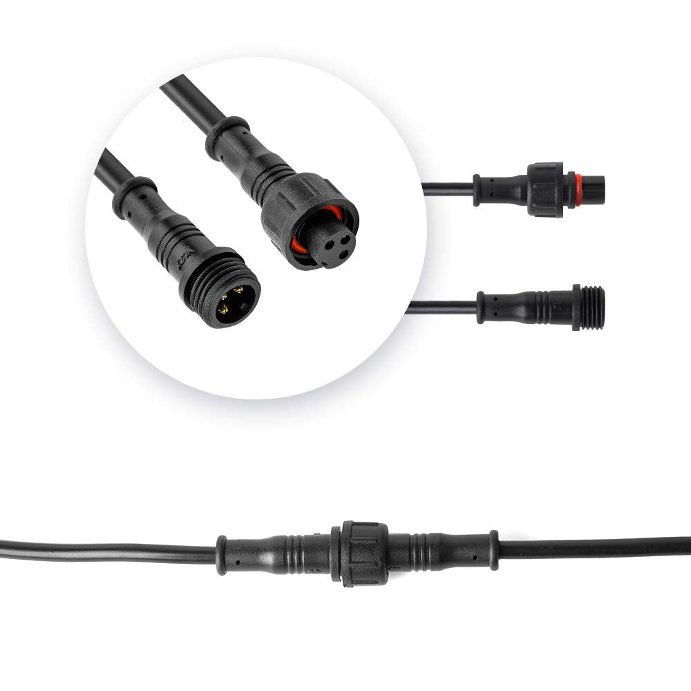 Btf-Lighting 5Pcs 9.84Ft 3Meter 3 Pin 0.32Mm/22Awg Ip65 Extension Cable Wire With Male And Female Connectors At Both Ends For Ws2811 Ws2812B Sk6812 Cct Etc Led Strip 15Mm Nut Small Size