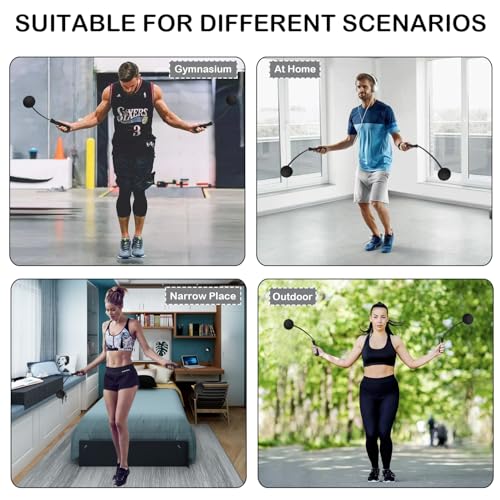 iRboWou Jump Rope Ropeless Skipping Rope for Fitness Training Exercise, Adjustable Weighted Cordless Jump Rope for Men Wom...
