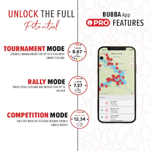 Bubba Smart Fish Scale LITE, Tournament Fishing Tool with Bluetooth App Compatability, LED Screen, 60lb Limit