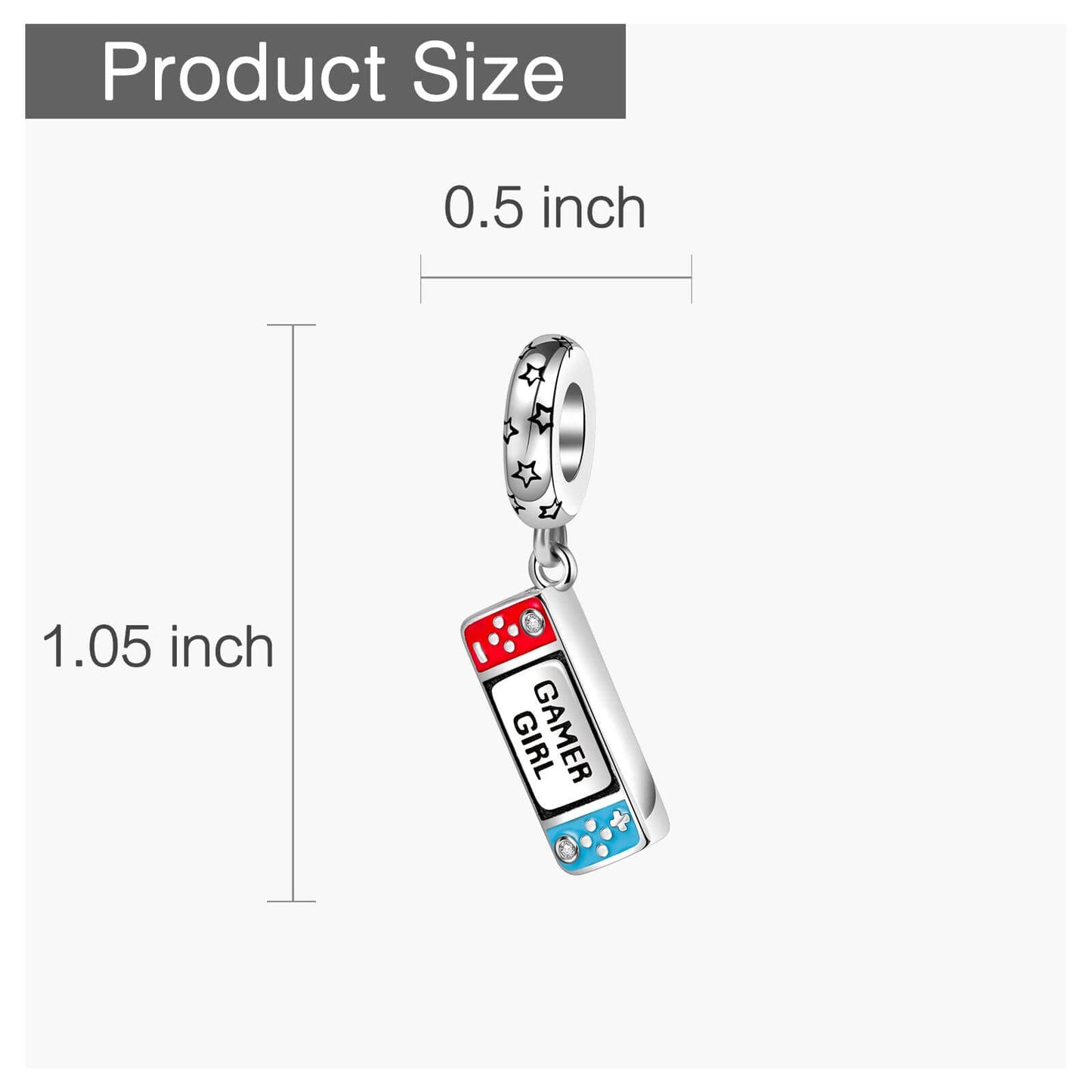 dazlily Gamer Charm 925 Sterling Silver Charm fit Bracelet Necklace Birthday Gift Jewelry for Women