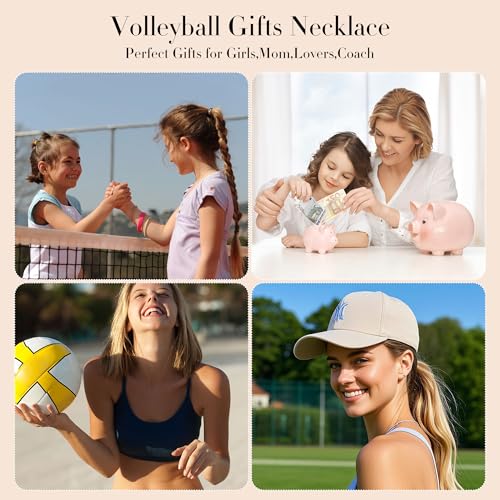 C-leen Sports Valentines - Volleyball Gifts for Teen Girls, 18K Gold Plated Pendant Necklace Volleyball Stuff Accessories ...