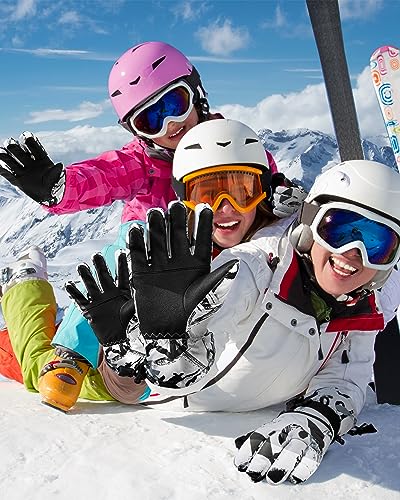TOBEHIGHER Winter Ski Gloves - 5-Finger Waterproof Winter Gloves, Snowboarding Glove, Touchscreen Ski Glove Men