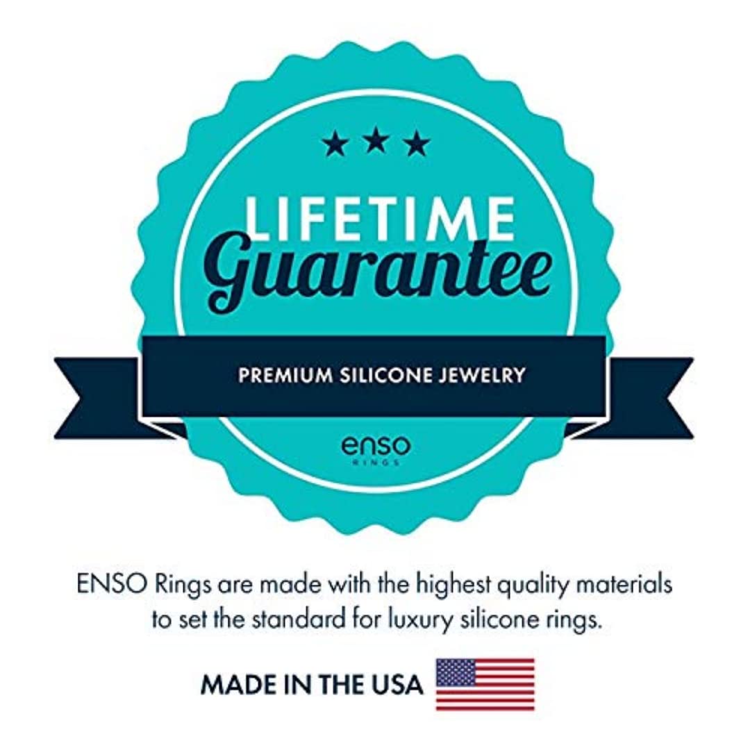 Enso Rings Etched Bevel Silicone Wedding Ring - Comfortable and Flexible Design for Active Lifestyle - Pine Peak, Size 11