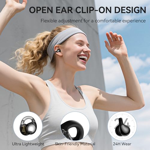 Oraolo Open Ear Headphones, Bluetooth 5.4 Wireless Earbuds with Stereo Sound, ENC Clear Call, 21H Playtime, Type-C Chargin...