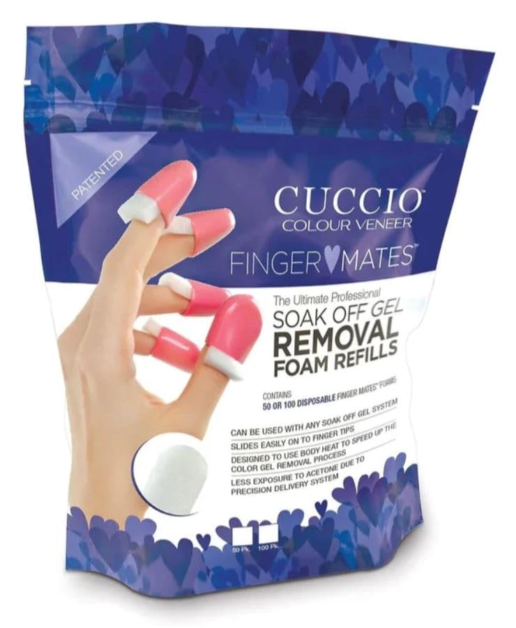 Cuccio Finger Mates Soak-Off Gel Removal System - Reusable Non-Woven Pads for Easy Gel Polish Removal - 10 Count
