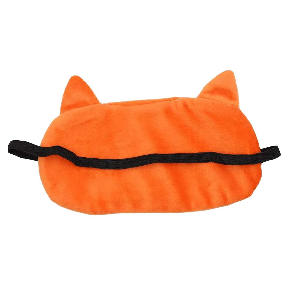 Shinywear Cute Rabbit Sleeping Eye Mask Plush Blindfold Travel Sleep Masks Super Soft Funny Eye Cover for Kids Girls and Adult (Orange Fox)