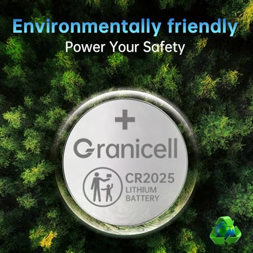 Granicell 2025 Battery Compatible with Apple AirTag CR2025 Lithium 3V Coin Battery for Child Safety, Suitable for Key Fob...