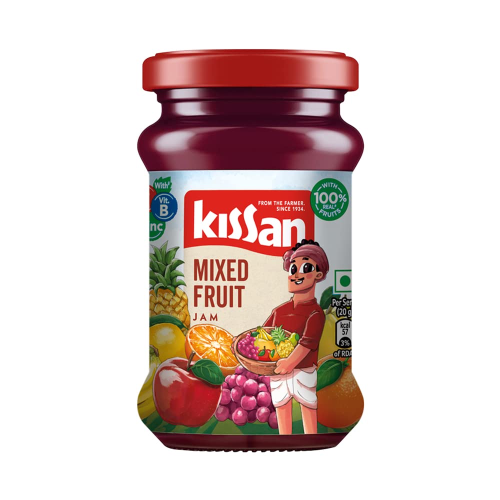 Kissan Mixed Fruit Jam , With Real Fruit Ingredients, 200 G