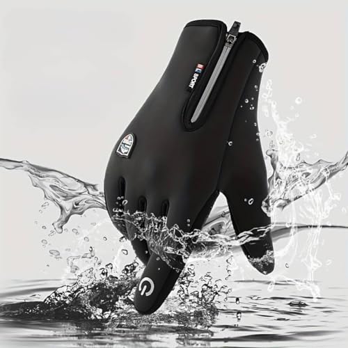 Scazu Outdoor Sports Gloves Short Plus Velvet Windproof Waterproof, 2025 Winter Thermal Gloves Touchscreen for Cold Weather
