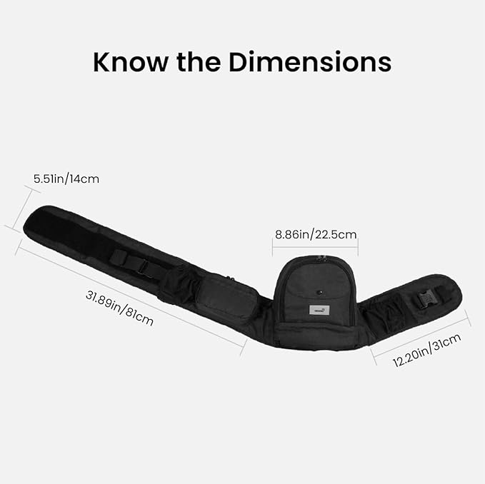 GROWNSY Ultra-Comfy Baby Carrier with Hip Seat, Enhanced Safety, Hands-Free Support for Newborn to Toddler (0-50 lbs), Multiple Pockets, Ergonomic, Adjustable Waistband, Minimalist Design – Black
