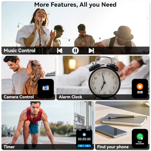 Smart Watch for Men Women Fitness Tracker: Waterproof Bluetooth Call Answer Make Smart Watches for Android iPhone Digital ...
