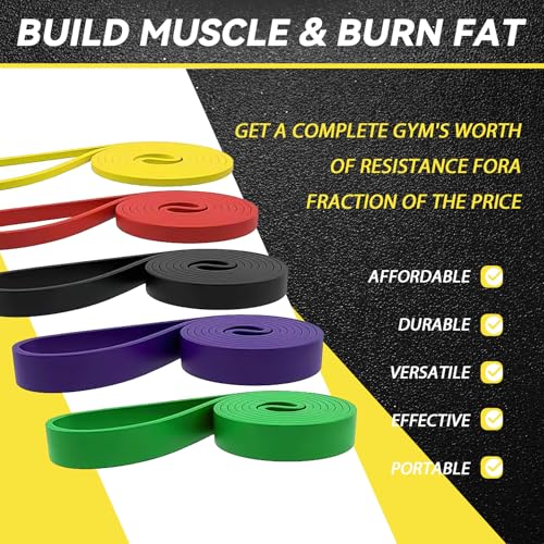 Resistance Bands, 5 Pack Pull-up Bands, Fabric Resistance Bands for Legs, Workout Bands, Exercise Bands Set for Fitness, W...
