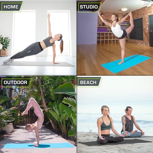ProsourceFit Classic Yoga Mat 1/8” (3mm) Thick, Extra Long 72-Inch Lightweight Fitness Mat with Non-Slip Grip for Yoga, Pi...
