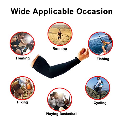PFFY 2 & 4 Pairs UV Protection Cooling Arm Sleeves for Men and Women UPF 50 Sun Sleeve