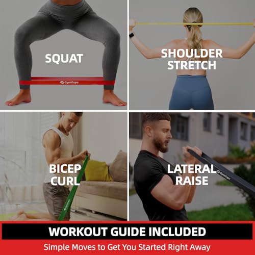 GymCope Pull Up Resistance Bands - Assistance Bands Sets of 3/4/5 for Men & Women, Heavy Duty Workout Exercise Bands for B...