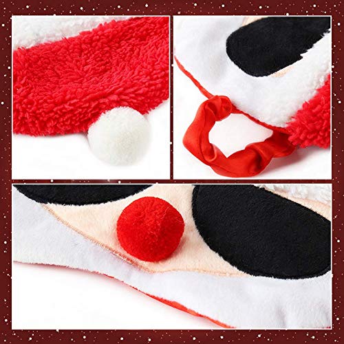 EleCharm 2 Pack Cartoon Animal Sleep Mask Soft Plush Blindfold Eye Masks Eye Cover for Women Girls Travel Nap Night Sleeping (2-Pack Merry Christmas)