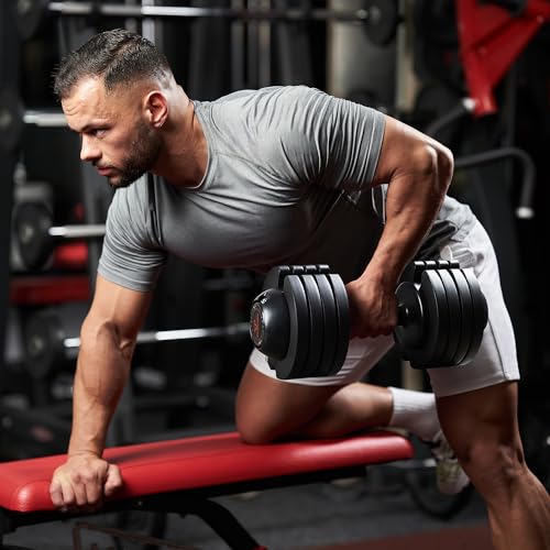 BOCHPOWER Adjustable Dumbbells Set of 2,Free Weights Dumbbells Set,52 lbs pair for Men/Women Gym Equipment for Home Streng...