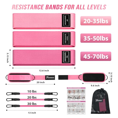 WOQQW Resistance Bands Set - Ankle Resistance Bands with Cuffs for Legs & Glute Workout, Fabric Booty Bands for Women, Hom...