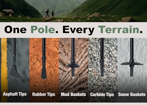 TrailRidge Co. Trekking Poles (2-Pack) – Lightweight Aircraft-Grade Aluminum Hiking/Walking Sticks, Quick-Lock Adjustable ...