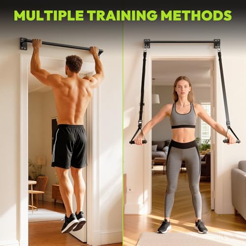 HANDBODE Pull Up Bar for Doorway and Wall Mount - Chin Up Bars for Home Gym, 39 in / 52 in Upper Body Workout Equipment wi...