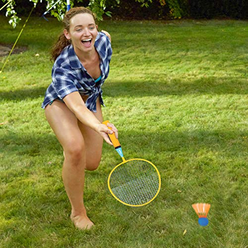 Franklin Sports Badminton Racket Set - Smashminton, Oversize - 2 Player Backyard Youth Set with Birdies for Kids
