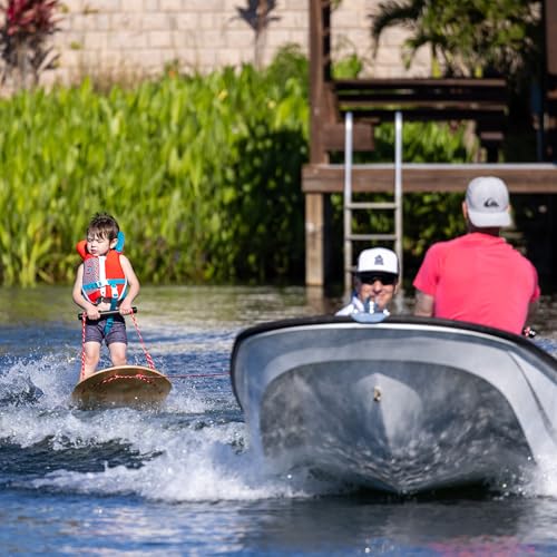 O’Brien Platform Trainer Waterski – 46″ Bamboo U-Platform Beginner with Slip-in Bindings, Trainer Rope & Handle – Ideal fo...