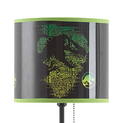 Idea Nuova Jurassic World Stick Table Kids Lamp, Metal, Themed Shade, Pull Chain, Model Nk430350