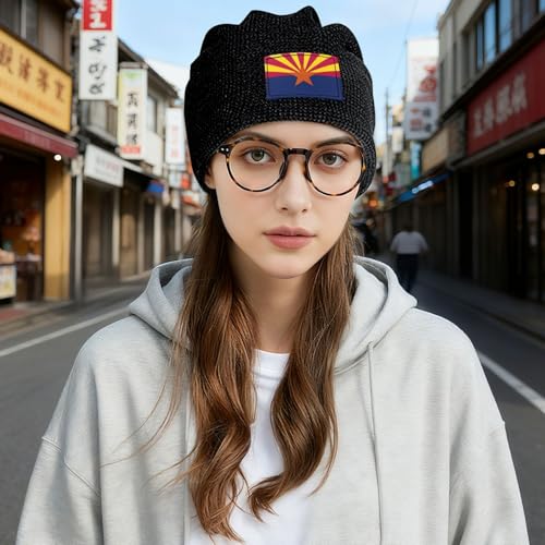 Arizona State Flag Print Lightweight Waffle Pullover Hat Men Women Winter Headwear Outdoor Camping Travel