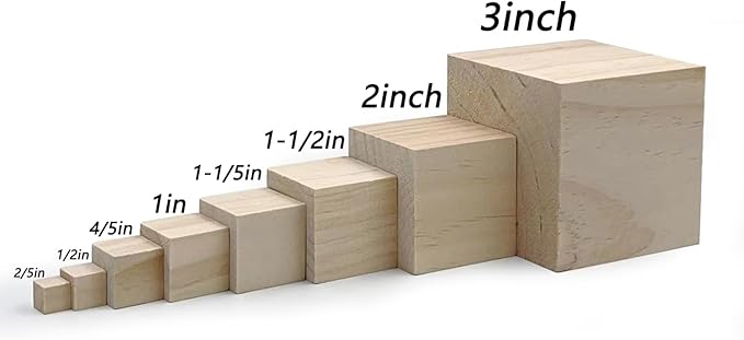 Wood Blocks for Crafts, Unfinished Wood Cubes, 1cm Natural Wooden Blocks, Pack of 300 Small Wood Square Blocks, Wooden Cubes for Arts and Crafts and DIY Projects
