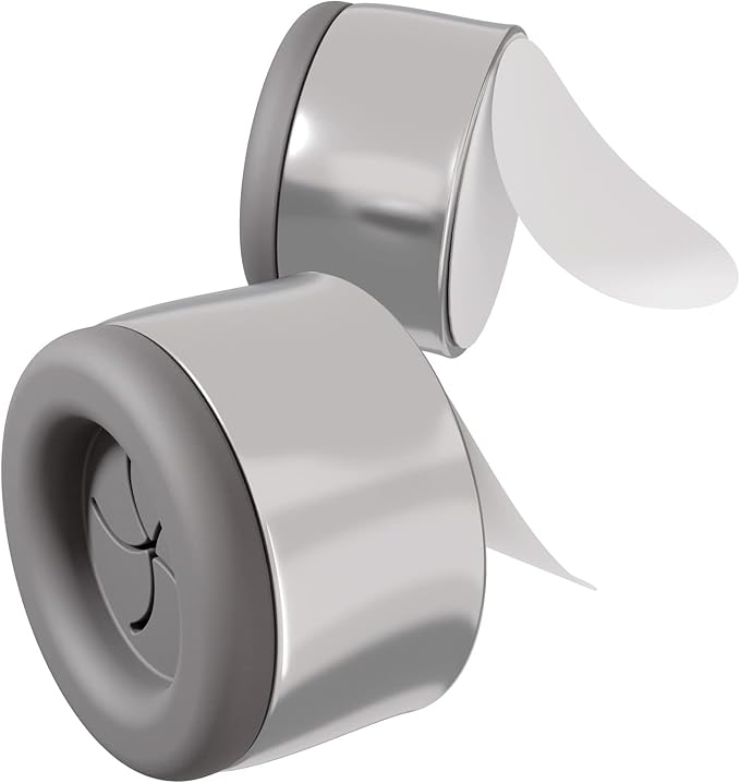 Set of 4 Premium Towel Holders for Bathroom, Kitchen and Household - Stainless Steel Tea Towel Holder - Towel Hook Round - Self-Adhesive - No Drilling (Grey)