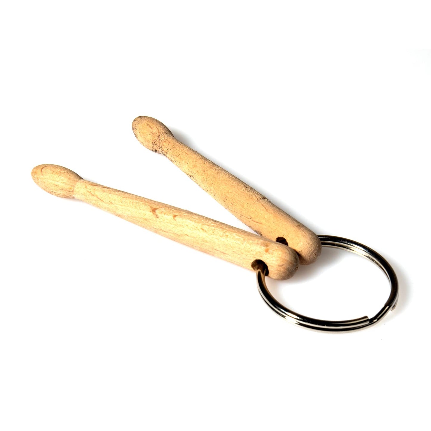 Cheerock Mini Drum Sticks Keychain 2 Natural Wood Miniature Drum Stick Percussion Key Ring for Drummer